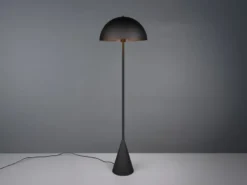 Kleine Stehleuchte ALFIE in Pilzform aus Metall Schwarz, Höhe 130cm