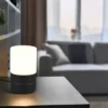 Kleine Tischlampe ARY II mit Touchfunktion & Glasschirm Schwarz, Höhe 15cm