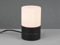Kleine Tischlampe ARY II mit Touchfunktion & Glasschirm Schwarz, Höhe 15cm