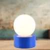 Kleine Tischlampe COUNTESS Blau mit Touchfunktion & Glaskugel, Höhe 17cm