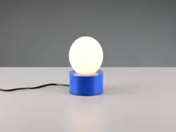 Kleine Tischlampe COUNTESS Blau mit Touchfunktion & Glaskugel, Höhe 17cm