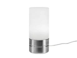 Kleine Tischlampe SARNO mit Touch Dimmer und E14 Glasschirm, Höhe 20cm