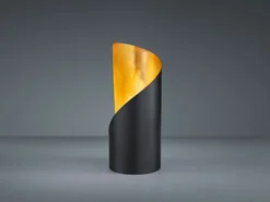 Kleine Tischleuchte FRANK 1-flammig Metall Schwarz matt / Gold, Höhe 24cm