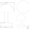 Kleine Touch Tischlampe FYNN II Silber & E14 Glasschirm Weiß, Höhe 21cm