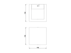 Kleine Up and Down LED Innen Wandleuchte BRAD aus Echtholz, Quadrat 11cm