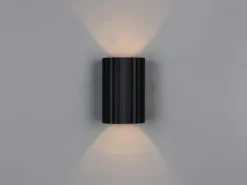 Kleine Wandleuchte IMARIA mit Up and Down Lichteffekt Metall Schwarz, Höhe 12cm