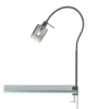 Klemmlampe ISKA Rauchglas Schwarz, Schwanenhals Leselampe, Breite 8,5cm