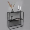 Konsolentisch ALEXIS - Beistelltisch rechteckig aus Metall Schwarz 80x80cm