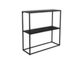Konsolentisch ALEXIS - Beistelltisch rechteckig aus Metall Schwarz 80x80cm