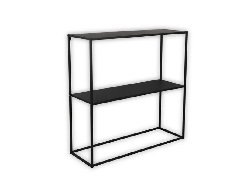 Konsolentisch ALEXIS - Beistelltisch rechteckig aus Metall Schwarz 80x80cm
