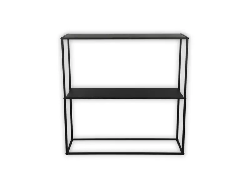 Konsolentisch ALEXIS - Beistelltisch rechteckig aus Metall Schwarz 80x80cm