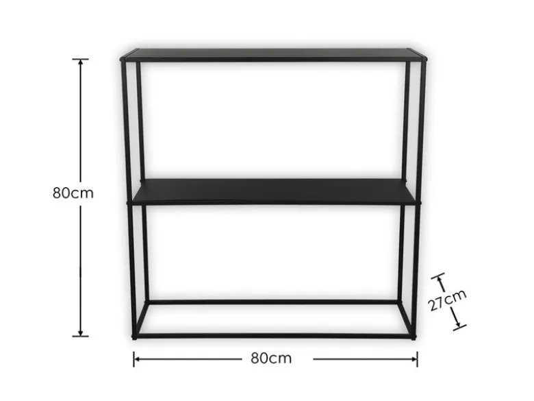 Konsolentisch ALEXIS - Beistelltisch rechteckig aus Metall Schwarz 80x80cm