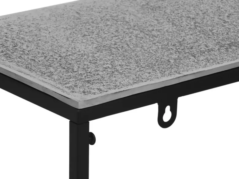 Konsolentisch ANNI aus Metall in Schwarz Silber, Breite 80cm