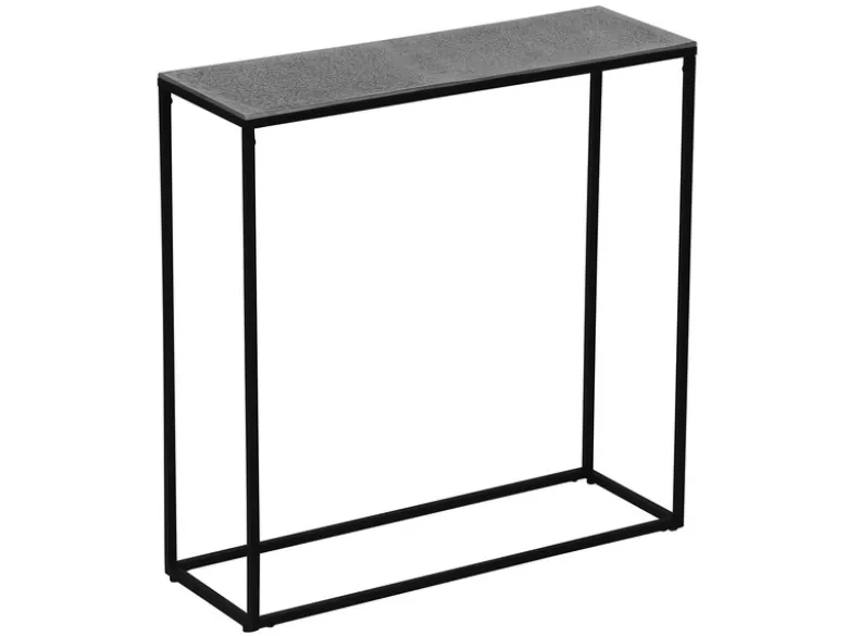 Konsolentisch ANNI aus Metall in Schwarz Silber, Breite 80cm