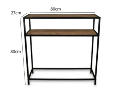Konsolentisch AVELIN in Holzoptik und Schwarz, Breite 80cm