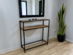 Konsolentisch AVELIN in Holzoptik und Schwarz, Breite 80cm