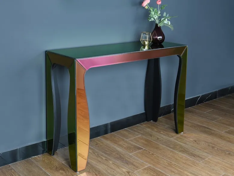 Konsolentisch VERRO mit Spiegelglas mehrfarbig, Breite 110cm
