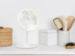 Kosmetikspiegel ELARA mit LED Beleuchtung in Weiß, Höhe 28,5cm