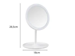 Kosmetikspiegel ELARA mit LED Beleuchtung in Weiß, Höhe 28,5cm