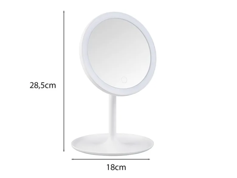Kosmetikspiegel ELARA mit LED Beleuchtung in Weiß, Höhe 28,5cm