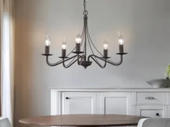 Kronleuchter COUNTRY Landhaus 5-flammig Metall in Rostoptik Ø 55cm
