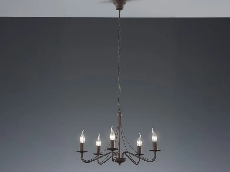 Kronleuchter COUNTRY Landhaus 5-flammig Metall in Rostoptik Ø 55cm