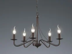 Kronleuchter COUNTRY Landhaus 5-flammig Metall in Rostoptik Ø 55cm