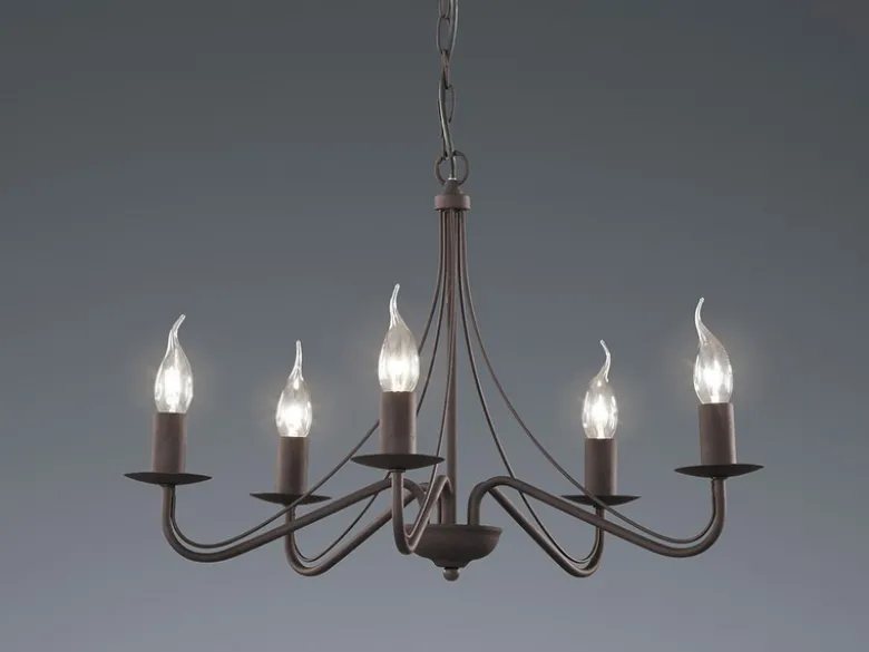 Kronleuchter COUNTRY Landhaus 5-flammig Metall in Rostoptik Ø 55cm