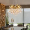 Kronleuchter QUEENA Gold 8-flammig mit Glas Kristall 2-farbig Ø 60cm
