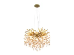 Kronleuchter QUEENA Gold 8-flammig mit Glas Kristall 2-farbig Ø 60cm