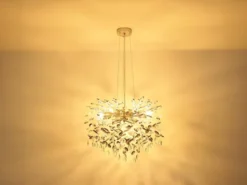 Kronleuchter QUEENA Silber 8-flammig mit Glas Kristall 2-farbig Ø 60cm