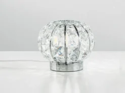Kugel Tischleuchte CONCERT Chrom mit Glas Kristallen, Ø 16cm