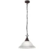 Landhaus LED Pendelleuchte in Rostoptik mit Glasschirm Weiß, Ø 33,5cm