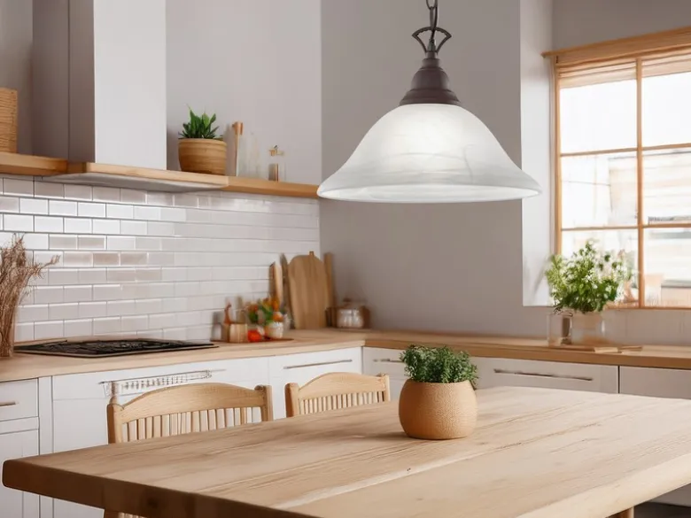 Landhaus LED Pendelleuchte in Rostoptik mit Glasschirm Weiß, Ø 33,5cm