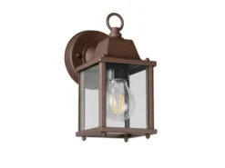 Landhausstil Außenwandleuchte MIRANDE, Wandlaterne Rostbraun, Höhe 22cm