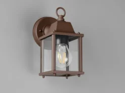 Landhausstil Außenwandleuchte MIRANDE, Wandlaterne Rostbraun, Höhe 22cm
