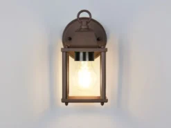 Landhausstil Außenwandleuchte MIRANDE, Wandlaterne Rostbraun, Höhe 22cm