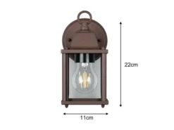 Landhausstil Außenwandleuchte MIRANDE, Wandlaterne Rostbraun, Höhe 22cm
