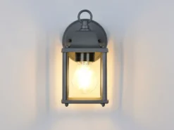 Landhausstil Außenwandleuchte MIRANDE, Wandlaterne Anthrazit, Höhe 22cm