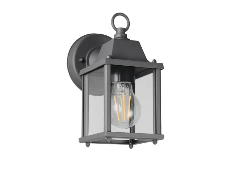 Landhausstil Außenwandleuchte MIRANDE, Wandlaterne Anthrazit, Höhe 22cm