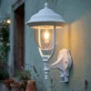 Landhausstil Außenwandleuchte PARMA Weiß mit Bewegungsmelder, Höhe 48cm