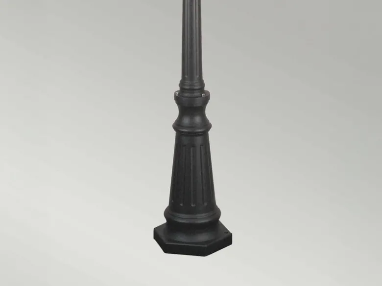 Landhausstil Straßenlaterne NORFOLK 3-flammig mit Bleiglas, Höhe 227cm