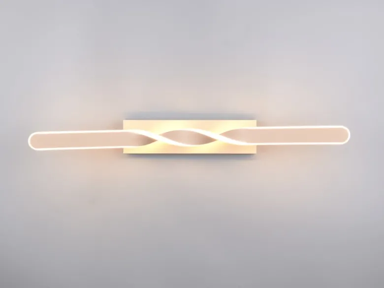 Lange LED Deckenleuchte GINKO Metall Beige, Breite 79cm