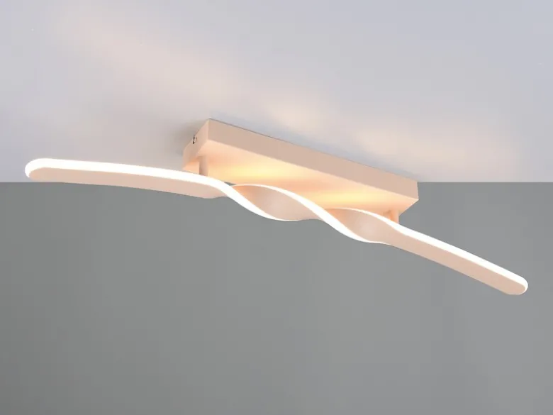 Lange LED Deckenleuchte GINKO Metall Beige, Breite 79cm