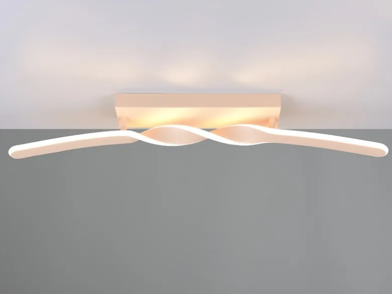 Lange LED Deckenleuchte GINKO Metall Beige, Breite 79cm