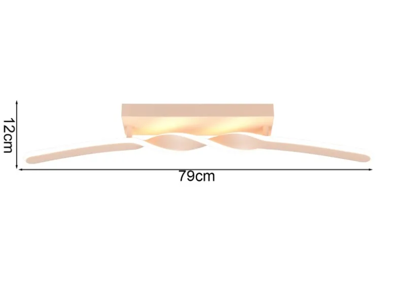 Lange LED Deckenleuchte GINKO Metall Beige, Breite 79cm