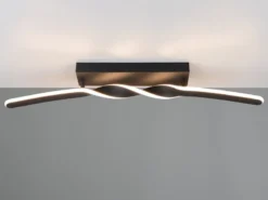 Lange LED Deckenleuchte GINKO Metall Schwarz, Breite 79cm