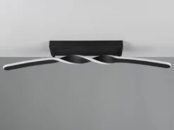 Lange LED Deckenleuchte GINKO Metall Schwarz, Breite 79cm