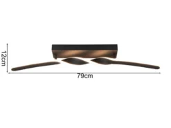 Lange LED Deckenleuchte GINKO Metall Schwarz, Breite 79cm
