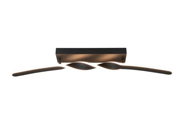 Lange LED Deckenleuchte GINKO Metall Schwarz, Breite 79cm